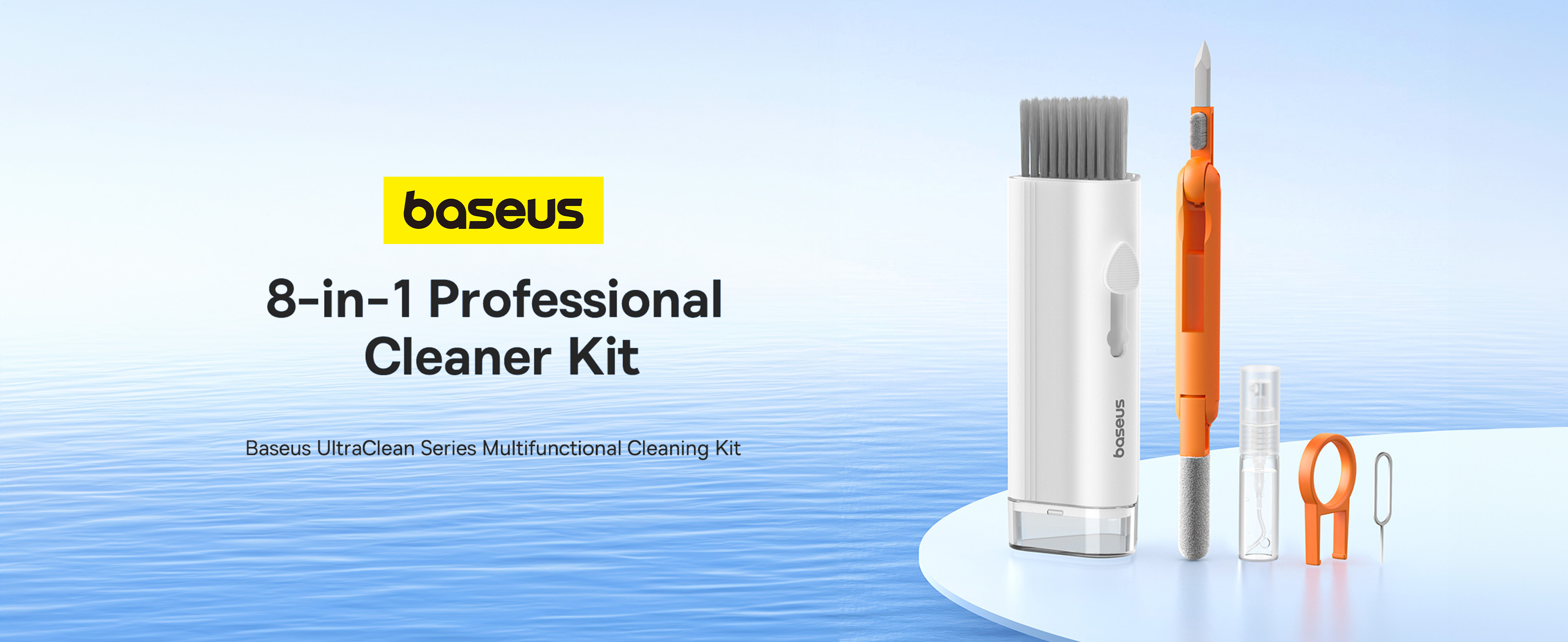 مجموعة التنظيف متعددة الوظائف 8 في 1 من باسيوس لشاشة الكمبيوتر المحمول ولوحة المفاتيح وسماعات الأذن